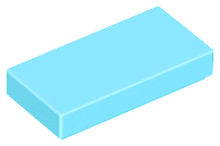 Tile 1 x 2 with Groove in Medium Azure