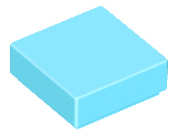 Tile 1 x 1 with Groove in Medium Azure