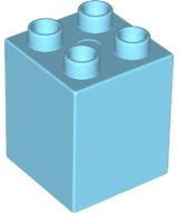 Duplo Brick 2 x 2 x 2 in Medium Azure