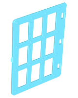 Duplo Door 1 x 4 x 4 with Nine Panes in Medium Azure