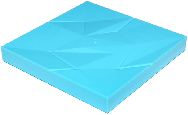 Tile 6 x 6 x 2/3, Angled Textured Surface (Ice) in Medium Azure