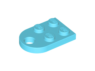 Plate Special 3 x 2 with Rounded End, Hole in Medium Azure