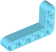 Technic Beam 3 x 5 L-Shape Thick in Medium Azure