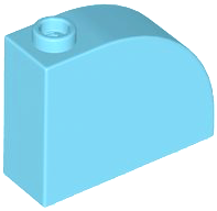 Brick Curved 1 x 3 x 2 in Medium Azure