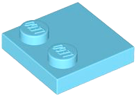 Plate Special 2 x 2 with Only 2 studs in Medium Azure
