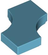 Tile Special 2 x 2 with 2 Quarter Round Cutouts in Medium Azure