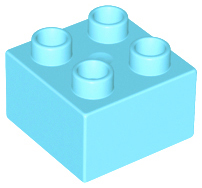 Duplo Brick 2 x 2 in Medium Azure