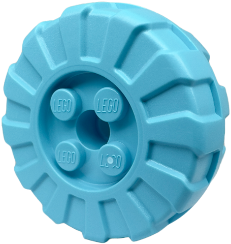 Wheel Hard Plastic Large, D.36, with 4 Studs in Medium Azure