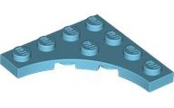 Plate Special 4 x 4 with 3 x 3 Quarter Round Cutout in Medium Azure