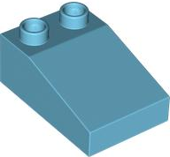 Duplo Brick 3 x 2 Slope 33° in Medium Azure