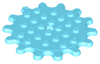 Plate Special 6 x 6 Splat Gear, 14 Teeth in Medium Azure