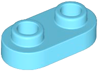 Plate Special 1 x 2 Rounded with 2 Open Studs in Medium Azure