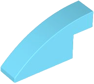 Brick Curved 1 x 4 x 1 2/3 No Studs in Medium Azure