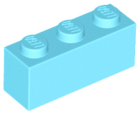 Brick 1 x 3 in Medium Azure