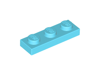 Plate 1 x 3 in Medium Azure