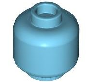 Minifig Head [Plain] [Hollow Stud] in Medium Azure