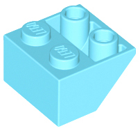 Brick Sloped Inverted 45° 2 x 2 [Ovoid Bottom Pin, Bar-sized Stud Holes] in Medium Azure