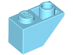 Brick Sloped Inverted 45° 2 x 1 in Medium Azure