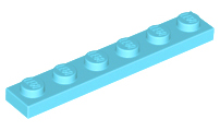 Plate 1 x 6 in Medium Azure