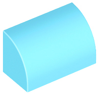 Brick Curved 1 x 2 x 1 No Studs in Medium Azure