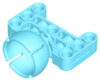 Technic Beam 3 x 5 with Ball And Castor Joint in Medium Azure