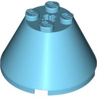 Cone 4 x 4 x 2, Axle Hole [Plain] in Medium Azure