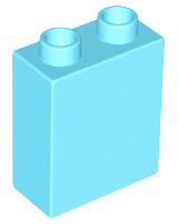 Duplo Brick 1 x 2 x 2 with Bottom Tube in Medium Azure