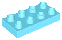 Duplo Plate 2 x 4 in Medium Azure