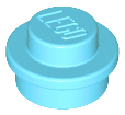 Plate Round 1 x 1 with Solid Stud in Medium Azure