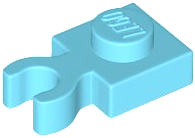 Plate Special 1 x 1 with Clip Vertical [Thick Open O Clip] in Medium Azure