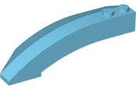 Brick Wedged, Curved 8 x 3 x 2 Open Right in Medium Azure