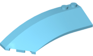 Brick Wedged, Curved 8 x 3 x 2 Open Left in Medium Azure