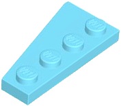 Wedge Plate 4 x 2 Right in Medium Azure