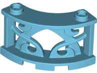 Fence Decorative 3 x 3 x 2 Quarter Round with 2 Studs in Medium Azure