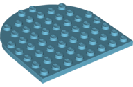 Plate 8 x 8 with Rounded End in Medium Azure