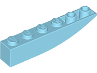 Brick Curved Inverted 6 x 1 in Medium Azure