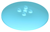 Dish 6 x 6 Inverted (Radar) with Solid Studs in Medium Azure