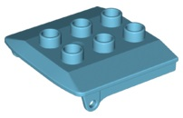 Duplo Backhoe / Train Cabin Roof in Medium Azure