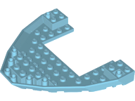 Boat Hull Section, Brick 10 x 12 x 1 with 4 x 6 Cutout in Medium Azure