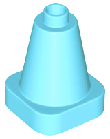 Duplo Cone 2 x 2 Square Base in Medium Azure