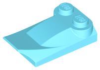 Brick Wedged, Curved 2 x 3 x 2/3 Two Studs, Wing End in Medium Azure