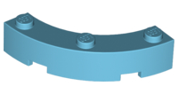 Brick Round Corner 4 x 4 Macaroni Wide with 3 Studs in Medium Azure
