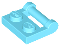 Plate Special 1 x 2 [Side Handle Closed Ends] in Medium Azure