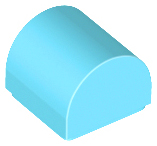 Brick Curved 1 x 1 x 2/3 Double Curved Top, No Studs in Medium Azure