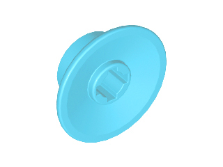 Train Wheel Small, hole notched for wheels holder pin in Medium Azure