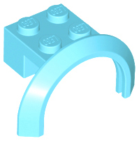 Wheel Arch, Mudguard 4 x 2 1/2 x 2 with 2 x 2 Plate in Medium Azure