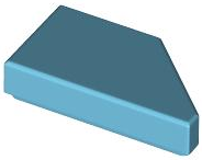 Tile 1 x 2 with Stud Notch Left in Medium Azure
