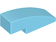 Brick Curved 3 x 1 No Studs in Medium Azure