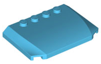 Brick Wedged, Curved Triple 4 x 6 x 2/3 with 4 Studs in Medium Azure
