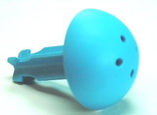Duplo Cannon Ball 1/2 with Axle Connector and 4 Holes in Top in Medium Azure